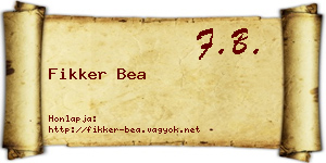 Fikker Bea névjegykártya